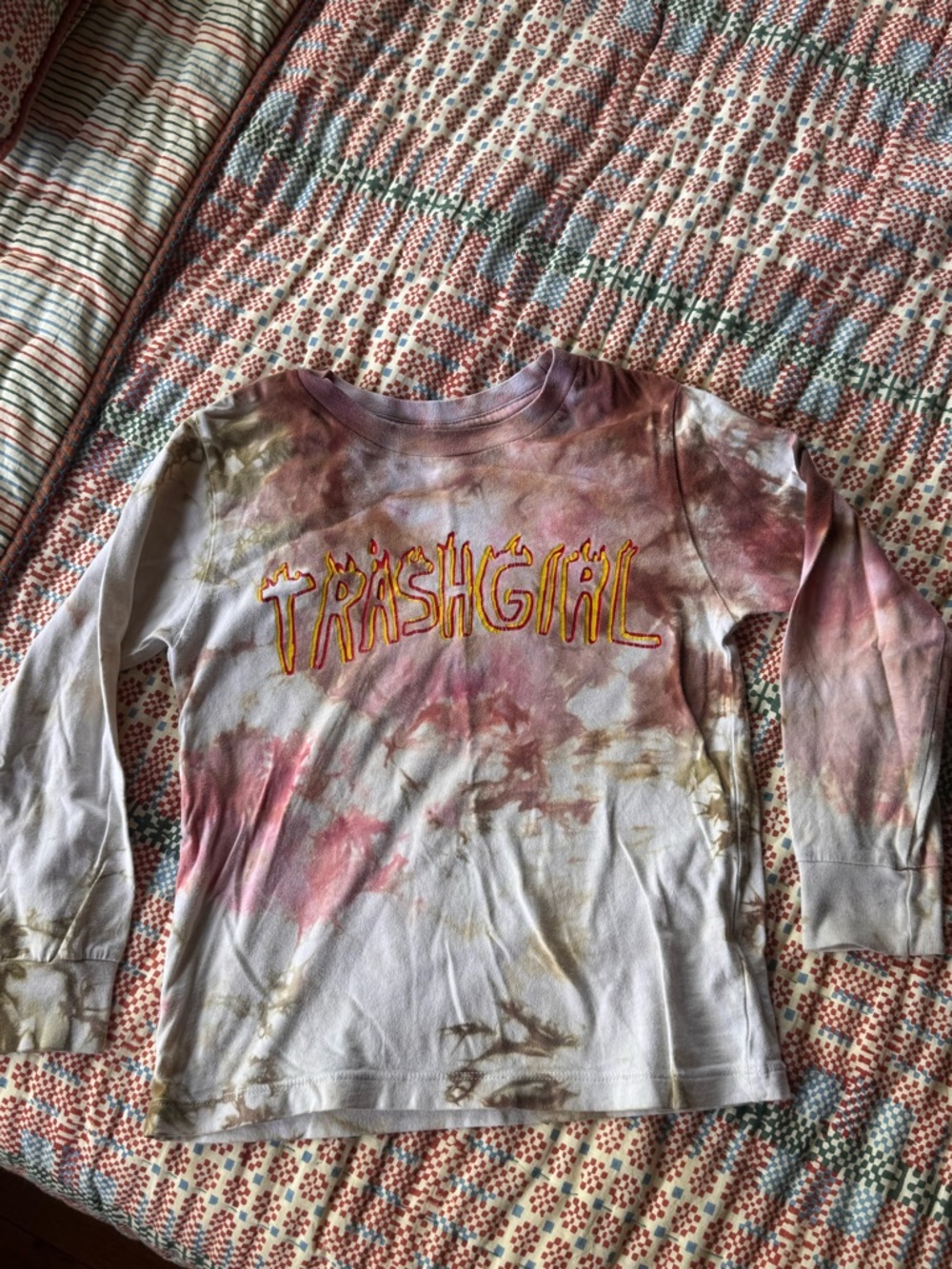 Trashgirl long sleeve tie dye tee